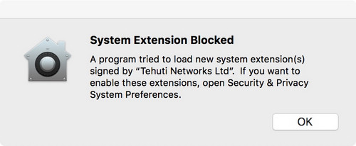 system extension blocked