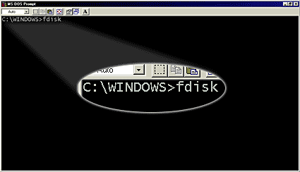 MS-DOS command fdisk