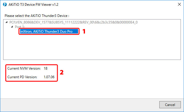 thunderbolt firmware version check